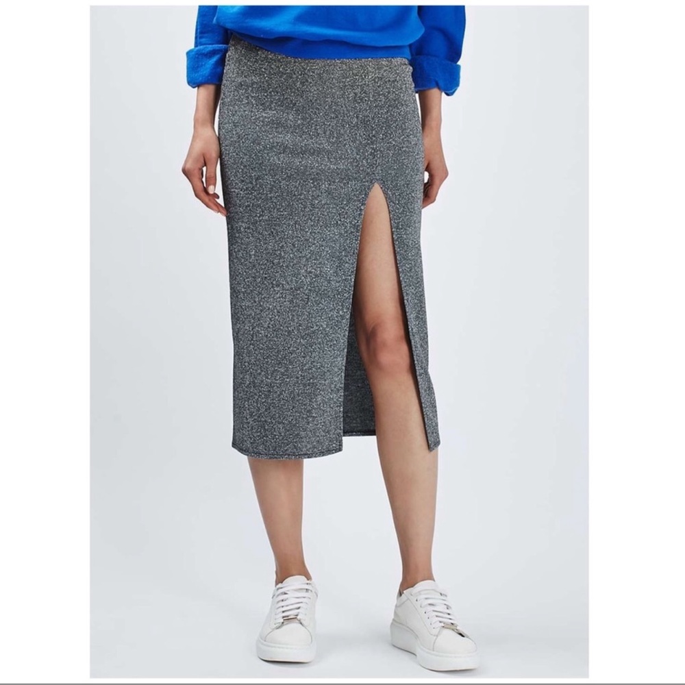 Topshop Thigh Split Midi Skirt